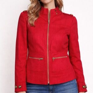 red military-style jacket/blazer  Carlisle women’s size 0